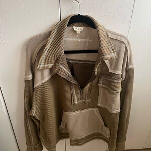 POL Women's Beige Patchwork Sweater